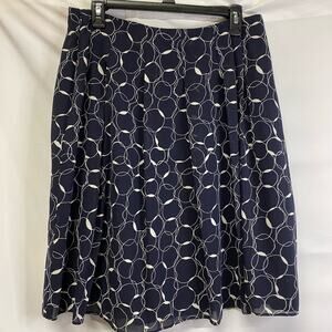 Liz Clairborne Woman's Skirt Navy White Circle's Size 10